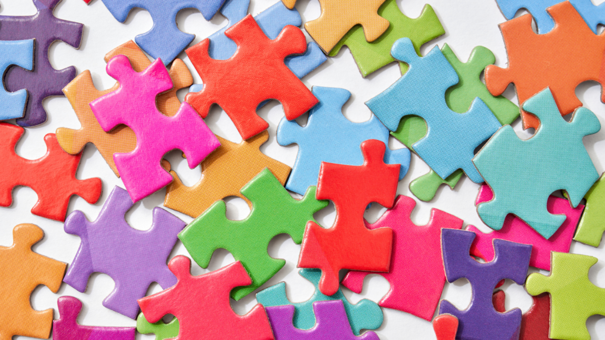 Photo of colorful jigsaw puzzle pieces